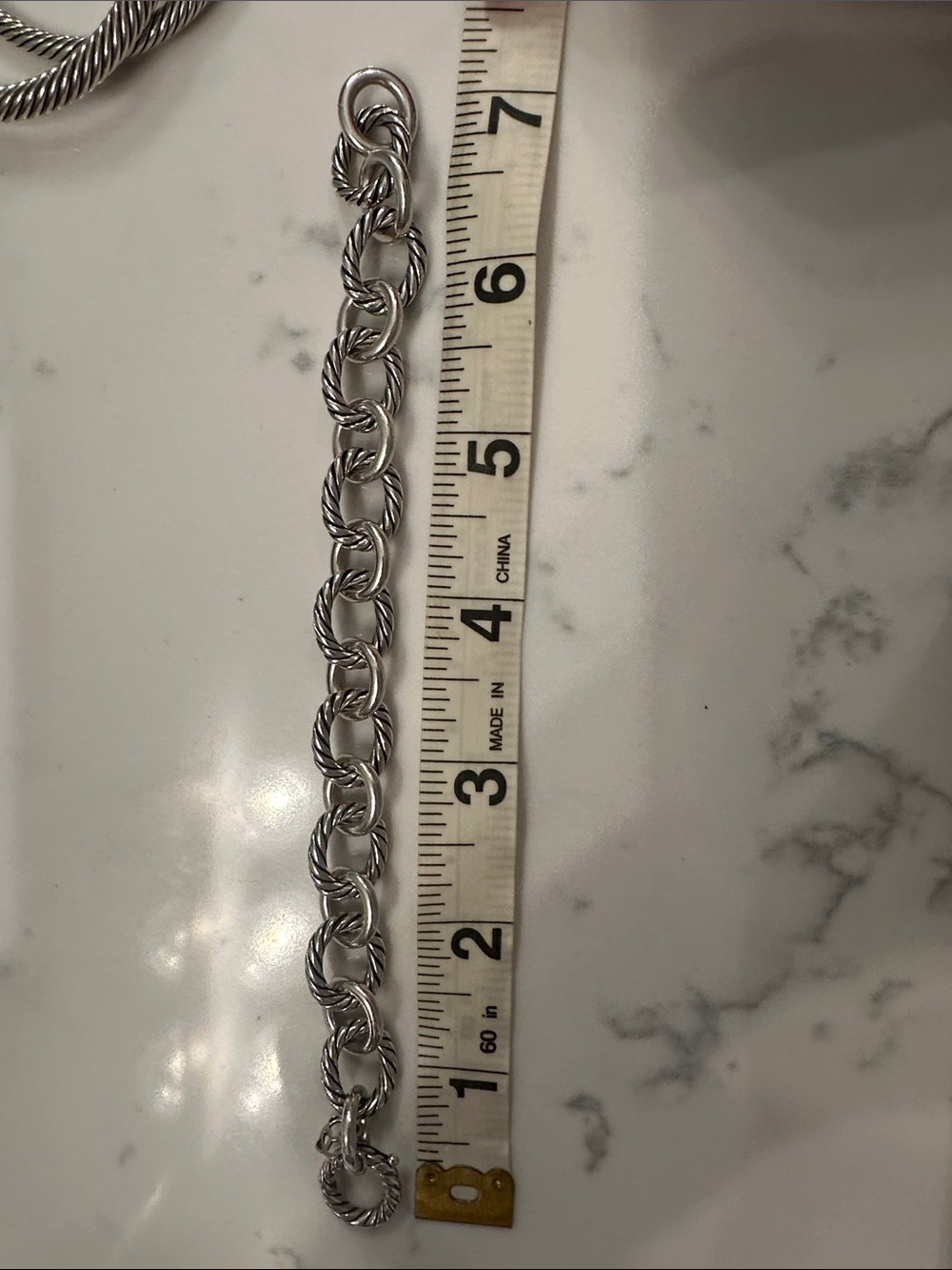 David Yurman Silver Twisted Cable Link Bracelet - Picture 4 of 4